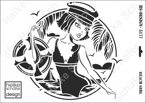 Schablone-Stencil A3 281-5177 Beach Girl